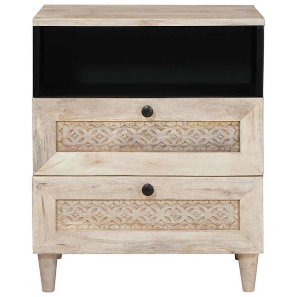 vidaXL Bedside Cabinet Beige 50 x 33 x 62 cm Solid Acacia wood