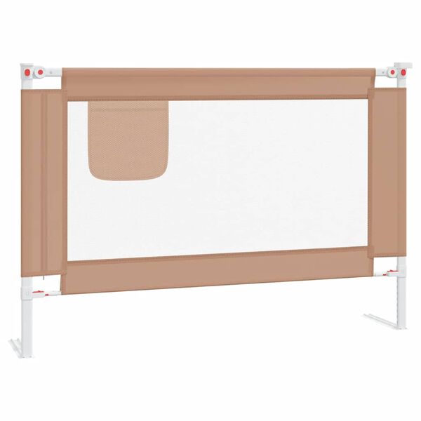 vidaXL Toddler Safety Bed Rail Taupe 100x25 cm Fabric