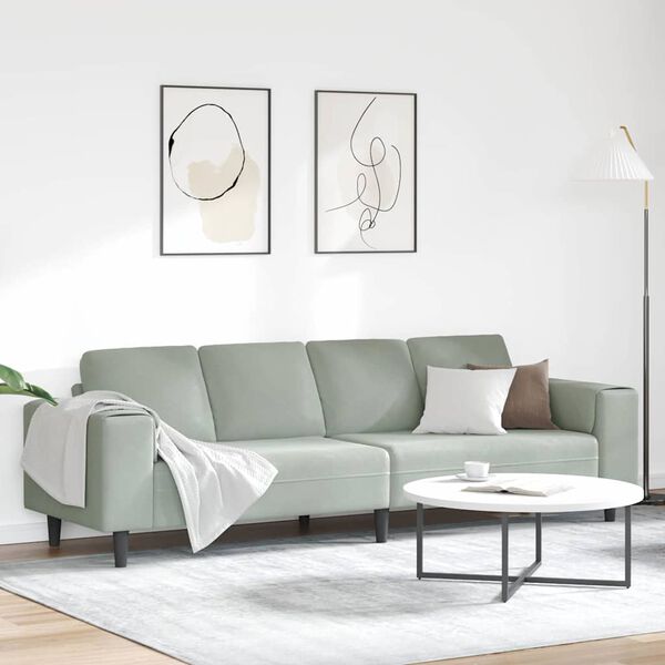 vidaXL Sofa Set Light grey Velvet