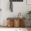 vidaXL Hall Bench with Cushion with Storage Old Wood 100 x 38 x 46 cm