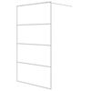 vidaXL Walk-in Shower Wall White 115x195 cm Clear ESG Glass