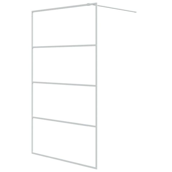 vidaXL Walk-in Shower Wall White 115x195 cm Clear ESG Glass