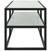 vidaXL TV Cabinet Black with White Marble Glass 100x40x40 cm