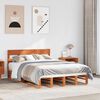 vidaXL Bed Frame without Mattress Wax Brown 150x200 cm King Size Solid Wood Pine