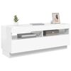 vidaXL TV Cabinet with LED Lights High Gloss White 100x35x40 cm