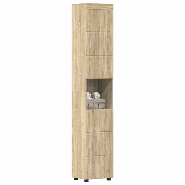 vidaXL Bathroom Cabinet Set TULUM Sonoma Oak 37 x 31.5 x 203 cm