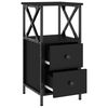 vidaXL Bedside Cabinets 2 pcs Black 34x35.5x70 cm Engineered Wood