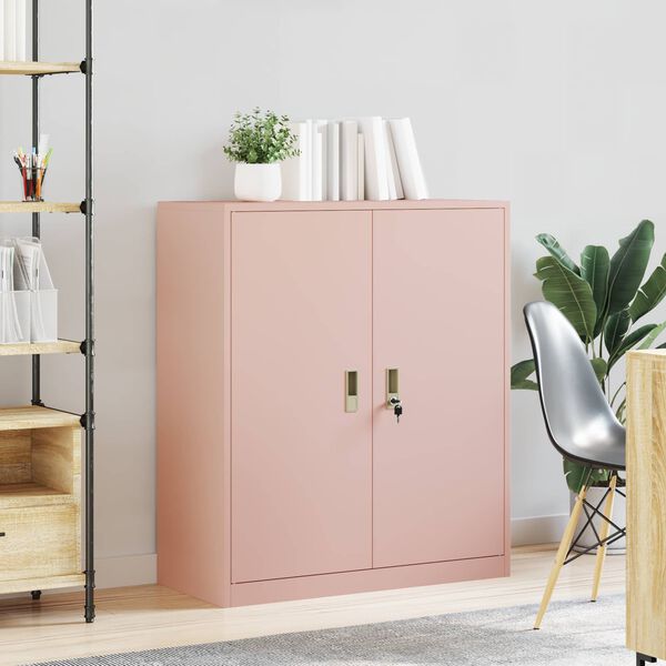 vidaXL Storage Cabinet Pink 90 x 40 x 105 cm Steel