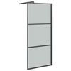 vidaXL Walk-in Shower Wall 90x195cm Dark ESG Glass Black
