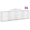 vidaXL Arched Gabion Baskets 6 pcs 300x30x80/100 cm Galvanised Iron