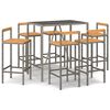 vidaXL 7 Piece Garden Bar Set Grey Poly Rattan& Solid Wood Acacia