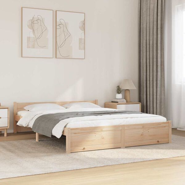 vidaXL Bed Frame without Mattress Solid Wood 140x190 cm