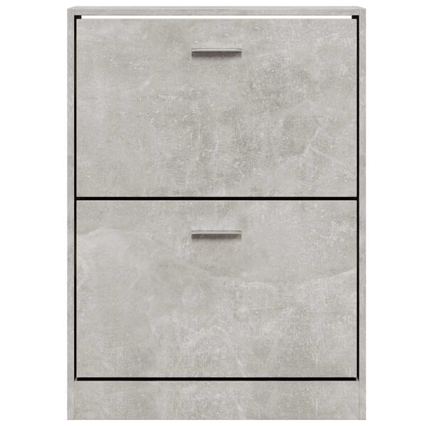vidaXL Shoe Cabinet Concrete Grey 59x17x81 cm Engineered Wood