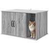vidaXL Cat House Grey Sonoma 85 x 55 x 50 cm Engineered Wood