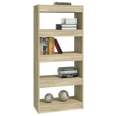 vidaXL Book Cabinet/Room Divider Sonoma Oak 60x30x135 cm Engineered Wood