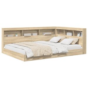 vidaXL Bookcase Bed Sonoma oak 140 x 200 cm Engineered wood