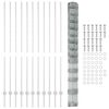 vidaXL Fence with Post Silver 1.5 x 25 m Steel