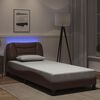 vidaXL Bed Frame with LED without Mattress "Hvar" Brown 90x190 cm