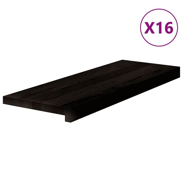 vidaXL Stair Treads 16 pcs Dark Brown 70x25x2 cm Solid Wood Oak
