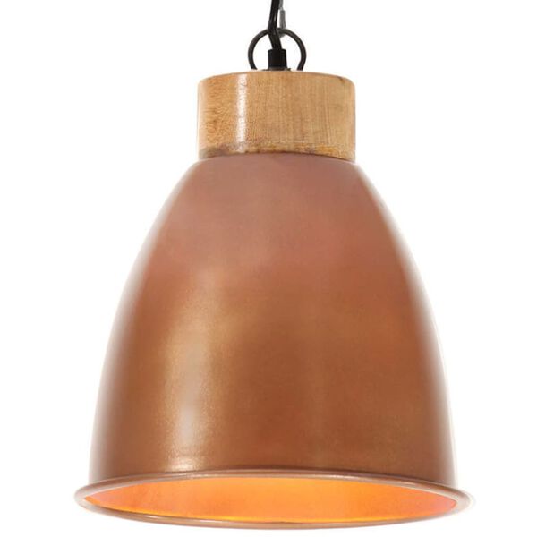 vidaXL Industrial Hanging Lamp Copper Iron & Solid Wood 23 cm E27
