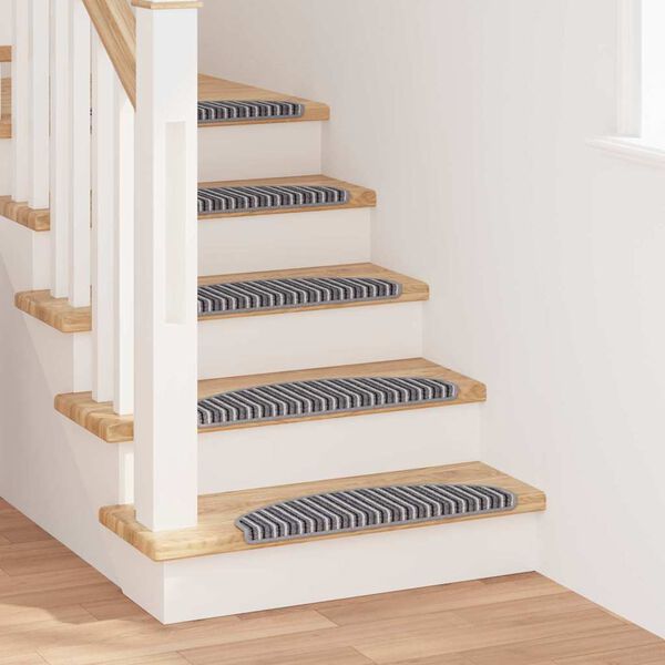 vidaXL Self-adhesive Stair Mats 15 pcs Grey 65 x 21 x 4 cm