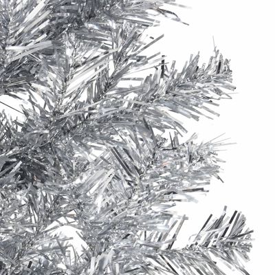 vidaXL Slim Artificial Half Christmas Tree with Stand Silver 120 cm