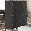 vidaXL Room Divider 4 Panels Black Solid Wood Paulownia