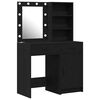 vidaXL Dressing Table Set 2 pcs Black Oak Engineered Wood