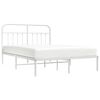 vidaXL Metal Bed Frame without Mattress with Headboard White 140x200cm