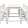 vidaXL 9 Piece Garden Bar Set White Solid Wood Pine