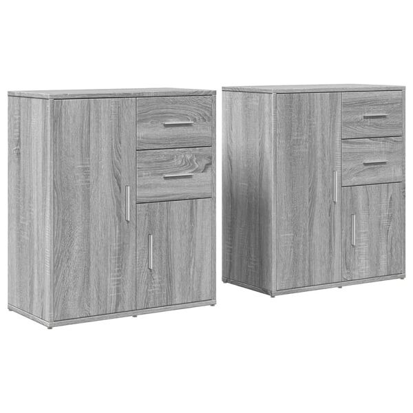 vidaXL Sideboards 2 pcs Grey Sonoma 60x31x70 cm Engineered Wood