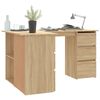 vidaXL Corner Desk Sonoma Oak 145x100x76 cm Engineered Wood