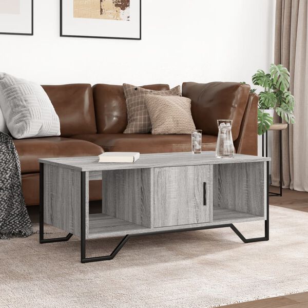 vidaXL Coffee Table Grey Sonoma 100x51x40 cm Engineered Wood