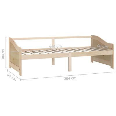 vidaXL 3-Seater Day Bed Solid Pinewood 90x200 cm