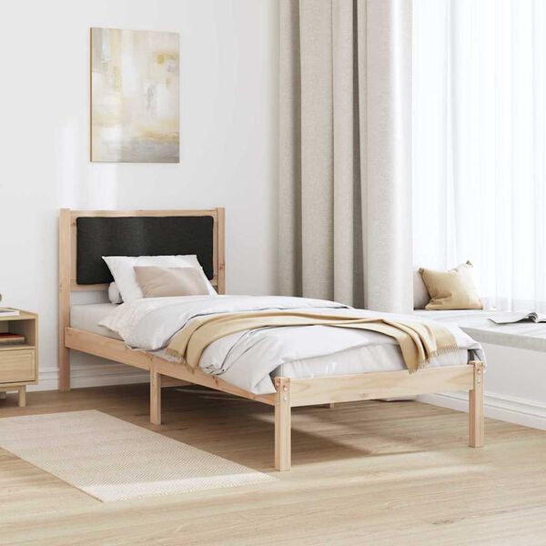 vidaXL Bed Frame with Headboard Black 80 x 190 cm Solid Pine Wood