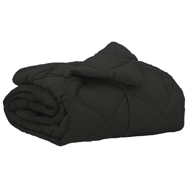 vidaXL Summer Duvet Black 200 x 140 cm Microfiber