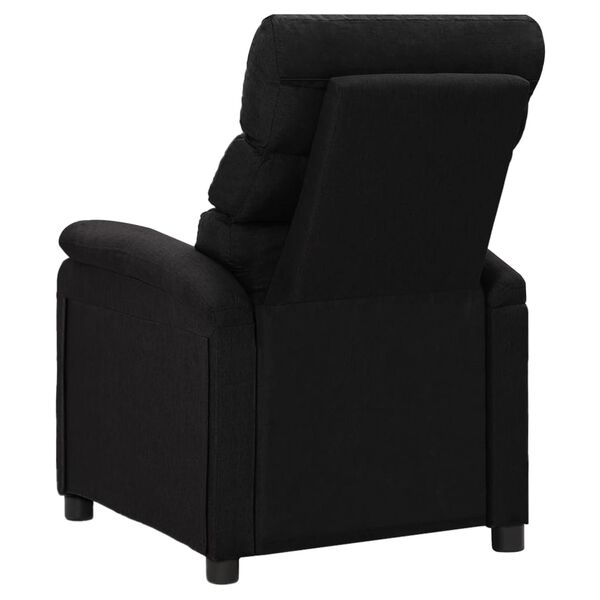 vidaXL Wing Back Massage Reclining Chair Black Faux Leather