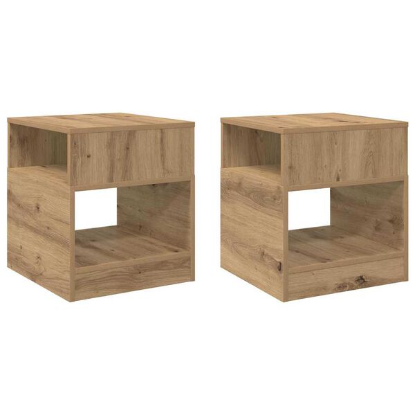 vidaXL End Table 2 pcs Artisan Oak 40.5 x 40 x 45 cm Engineered Wood