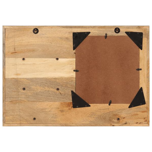 vidaXL Mirror with Shelves 80x8x55 cm Glass and Solid Wood Mango