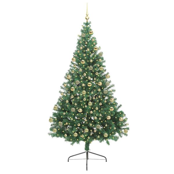 vidaXL Artificial Pre-lit Christmas Tree Green 180 cm PVC