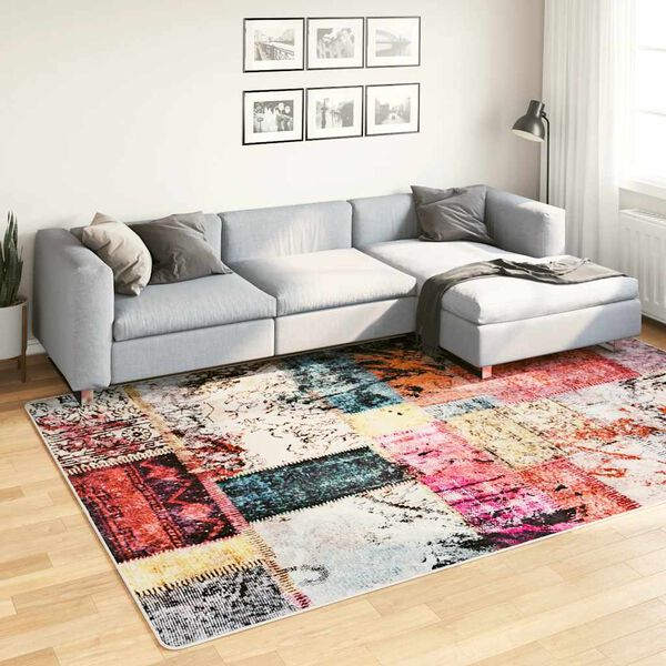 vidaXL Rug Washable Patchwork 190x300 cm Multicolour