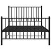 vidaXL Metal Bed Frame without Mattress with Footboard Black 100x200cm