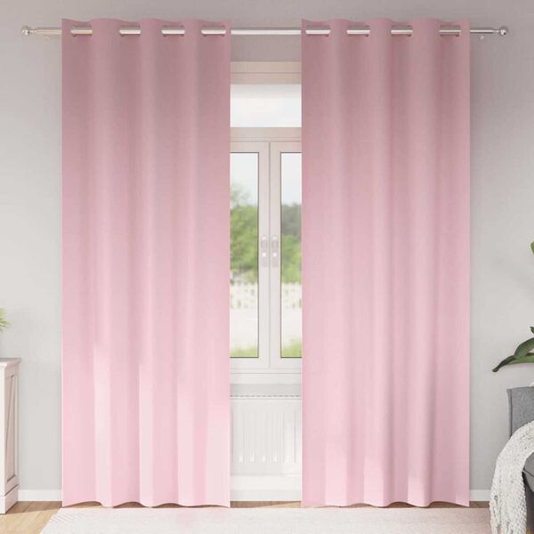 vidaXL Blackout Curtains with Rings 2 pcs Baby Pink 225 x 140 cm