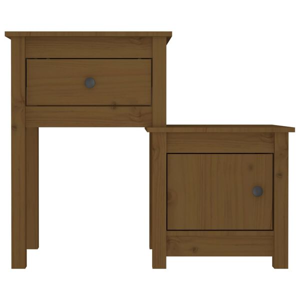 vidaXL Bedside Cabinet Honey Brown 79.5x38x65.5 cm Solid Wood Pine