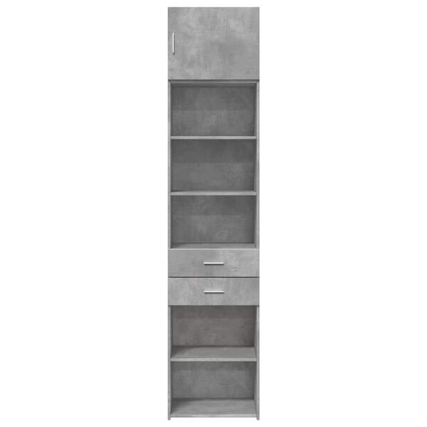 vidaXL Slim Storage Cabinet Concrete Grey 50x42.5x225 cm Engineered Wood