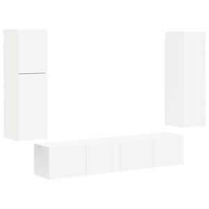 vidaXL TV Cabinet Set 4 pcs White Engineered Wood