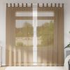 vidaXL Voile Curtains with Loops 2 pcs Light Brown 140x245 cm