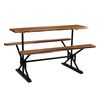 vidaXL Bar Table with Benches Solid Acacia Wood 180x50x107 cm