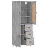 vidaXL Highboard Concrete Grey 69.5x34x180 cm Engineered Wood