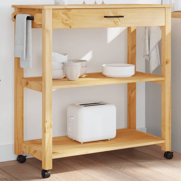 vidaXL Kitchen Trolley MONZA 84x40x88.5 cm Solid Wood Pine